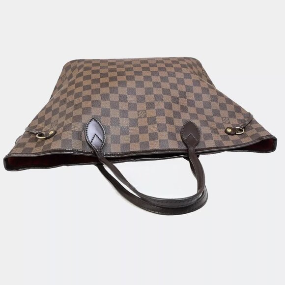 LOUIS VUITTON Neverfull MM Shoulder Tote Bag Damier Leather Brown - Picture 15 of 16